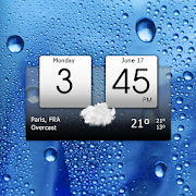 Digital clock & weather icon